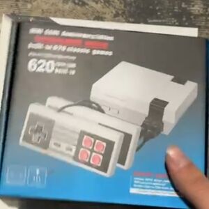 Retro Gaming Console with Controller - Gray